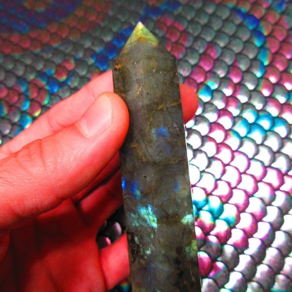 Labradorite Polished Free Standing Tower Generator Crystal - Picture 6 of 6